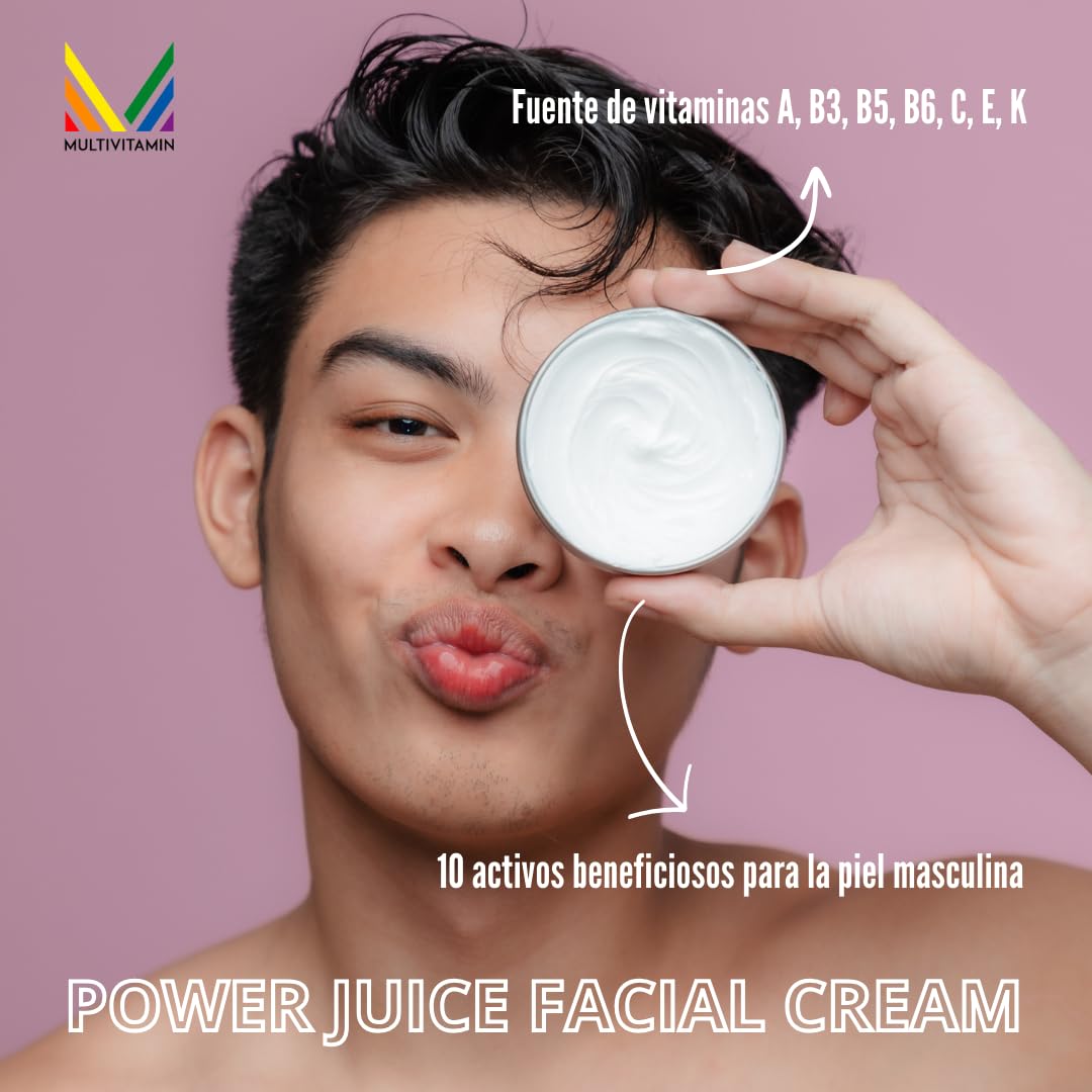 CREMA FACIAL DE DÍA UNISEX CON FUENTE DE VITAMINAS B3, B5, B6, A, C y E, Multivt, antiedad, evita envejecimiento e hidrata