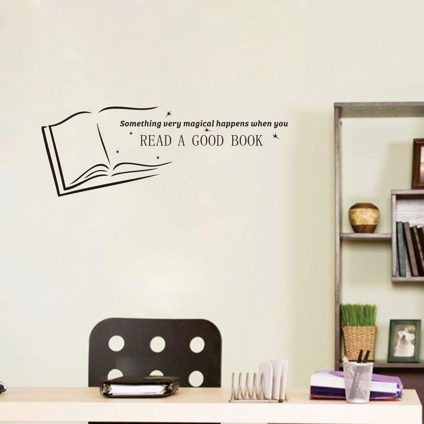 AY1862 - calcomanía de vinilo extraíble para la biblioteca de la escuela o la guardería, libro motivacional para decoración educativa de pared AY1862 (negro, 42 x 114 cm)