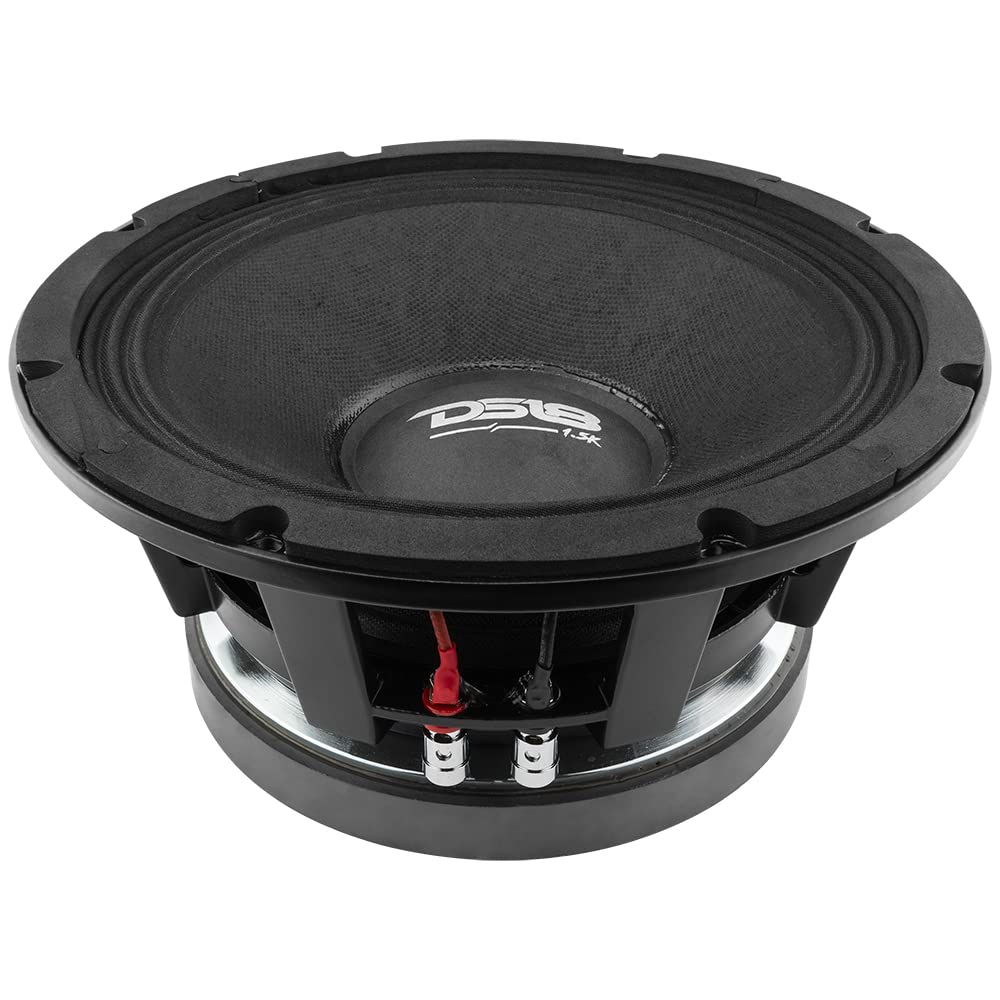 Altavoz de Bajo Medio DS18 en Rojo de 10 Pulgadas con Potente Rango de Audio para Coche
