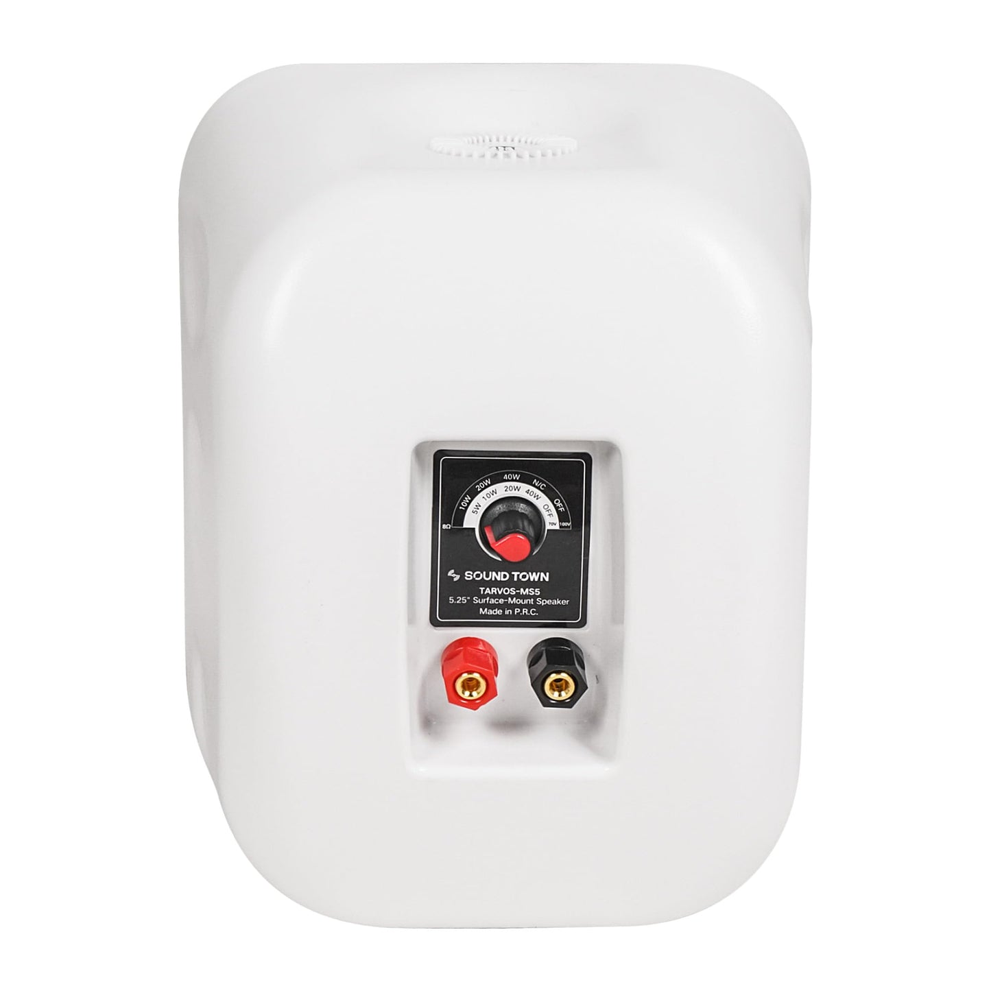 Sound Town - Par de altavoces pasivos de montaje en superficie resistentes a la intemperie de 70 V/100 V, 5.25 pulgadas, con carcasa con clasificación IP55, para instalaciones domésticas y