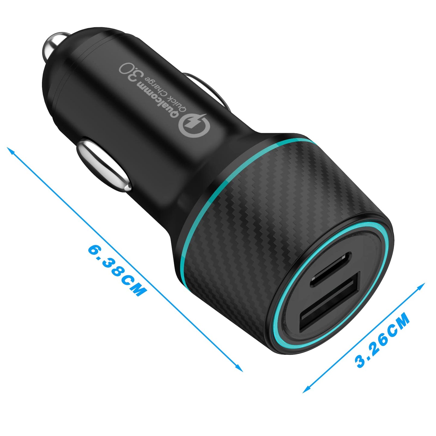 Cargador para Auto 48W, Cargador de Coche USB C, 30W USB C y QC 3.0 de 18W Cargador USB para Encendedor de Cigarrillos para iPhone 12/SE/11/11 Pro/XR/X/XS, iPad, Samsung Galaxy S20 S10, Xiaomi, Huawei