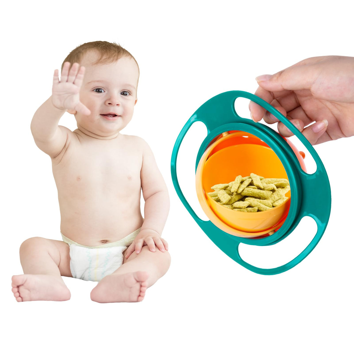 Berry President Tazón Mágico Giratorio De 360 Grados, Resistente A Derrames, con Tapa, para Bebés Y Niños Pequeños.
