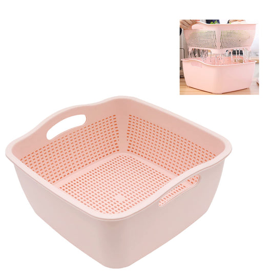 Cesta de lavado - Colador de cocina multifunción de plástico, colador de cocina grande, cesta de colador de 11.6 pulgadas