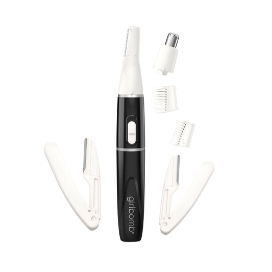 Recortadora de Pelo Facial Conair GIRLBOMB Rosa con Kit de 9 Piezas para Mujer