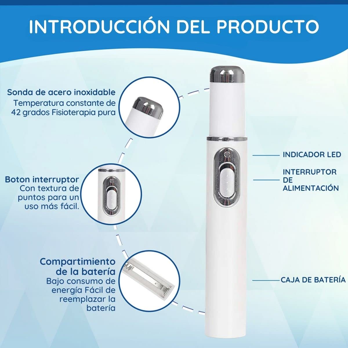 EELHOE Bolígrafo Luz Azul para Tratamiento de Hongos en Uñas - Elimina Onicomicosis y Paroniquia
