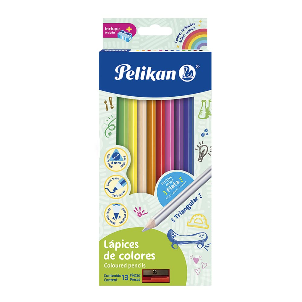 Lápices de Colores Pelikan Triangulares 4mm Paquete de 12 Piezas