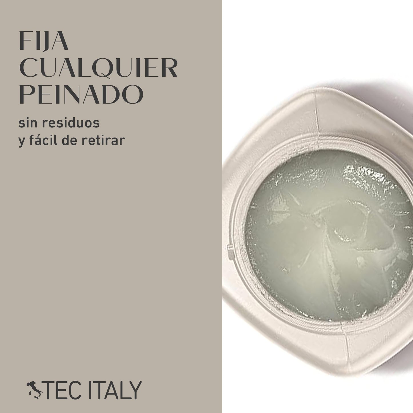 TEC ITALY - Gel Della Cera Efetto Normale 280 g, Gel de Fijación Media con Acabado Natural para el Cabello, Estiliza y Acondiciona el Cabello, para Cualquier Tipo de Cabello, con Aminoácidos