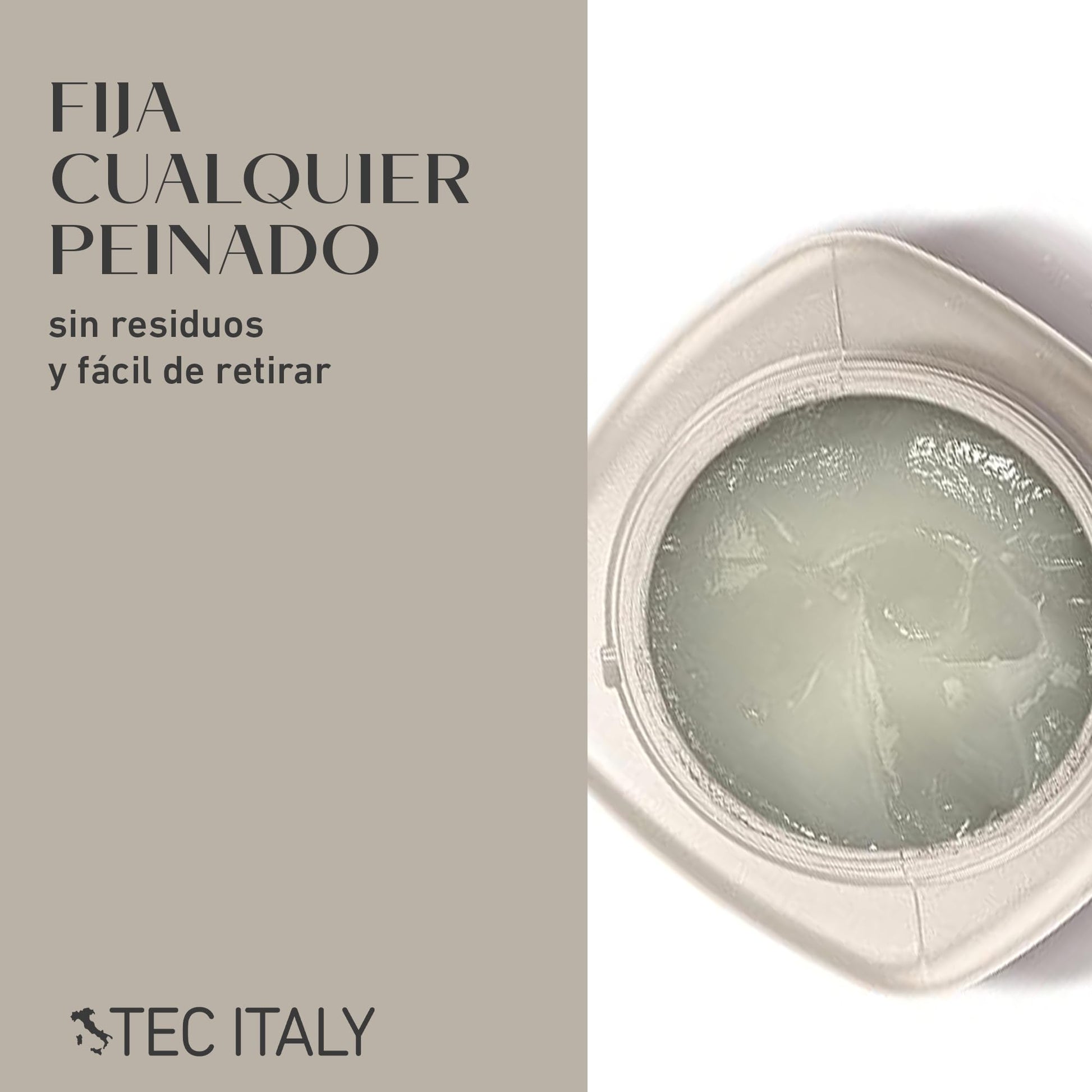 TEC ITALY - Gel Della Cera Efetto Normale 280 g, Gel de Fijación Media con Acabado Natural para el Cabello, Estiliza y Acondiciona el Cabello, para Cualquier Tipo de Cabello, con Aminoácidos