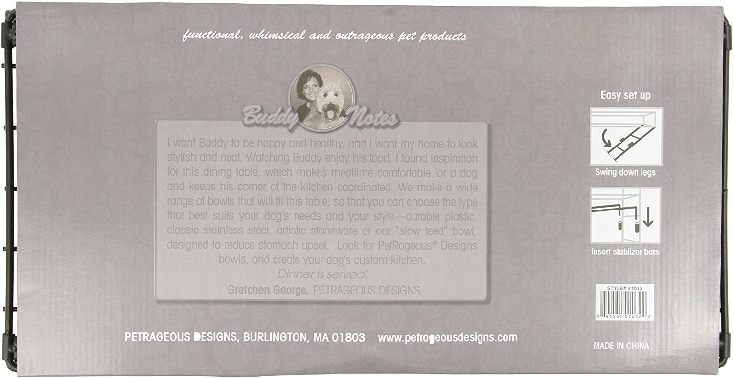 Comedero PetRageous con Marco de Acero Negro para Perros Grandes y Extragrandes