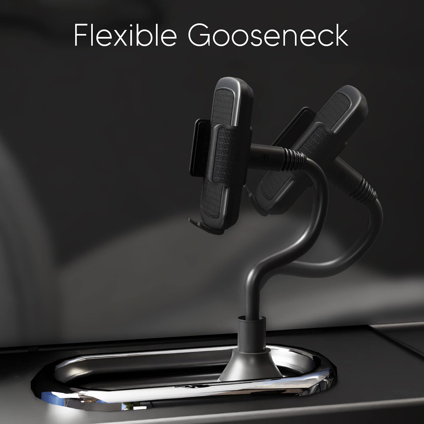 Soporte para Teléfono Celular TalkWorks Negro Compatible con iPhone para Automóvil Cuello de Cisne 8 Pulgadas
