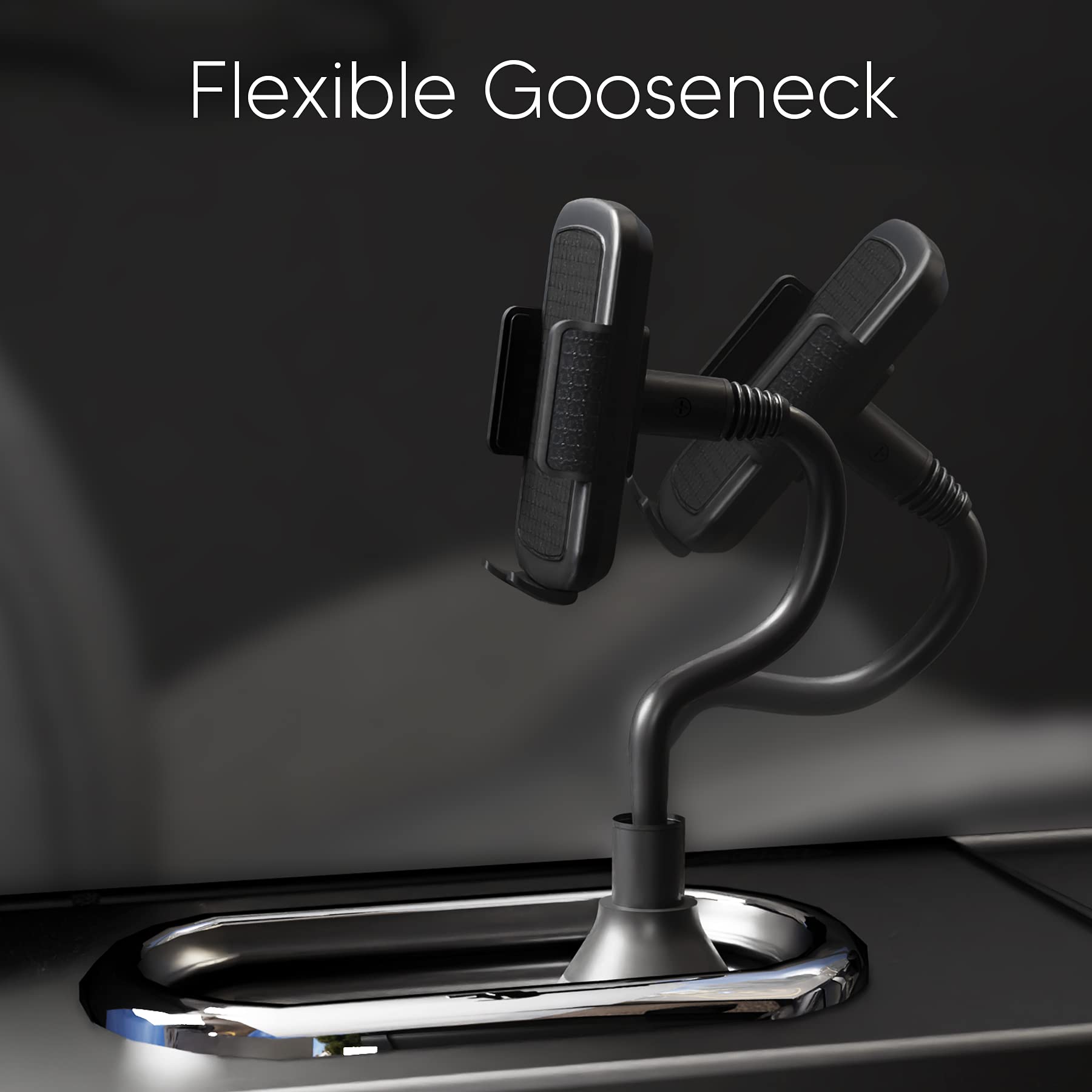 Soporte para Teléfono Celular TalkWorks Negro Compatible con iPhone para Automóvil Cuello de Cisne 8 Pulgadas