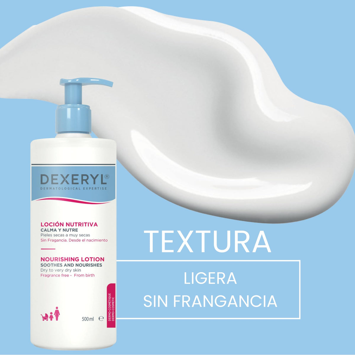 Dexeryl Loción Hidratante Nutritiva Piel Seca y Muy Seca Nutre 24h 500ml