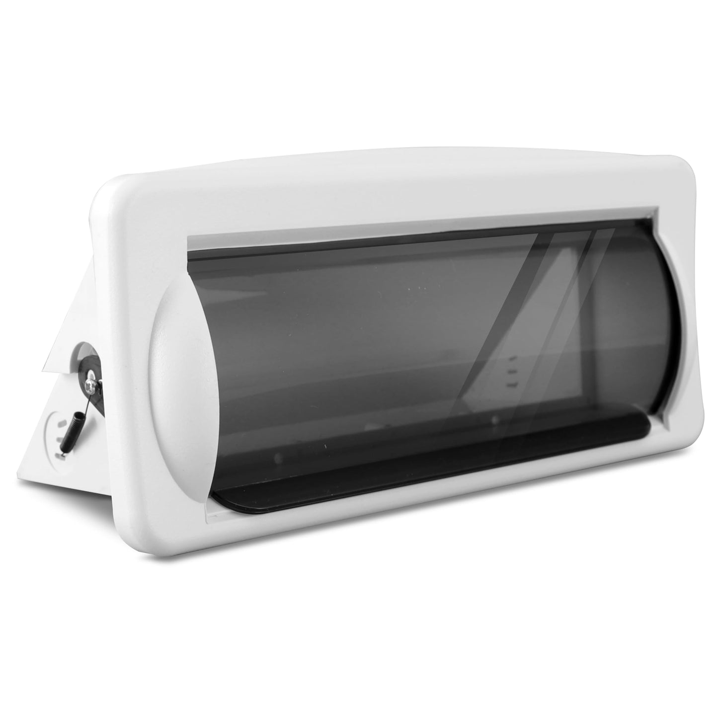 Pyle Protector de Radio Resistente al Agua, con Ventana Abatible. Incluye Set de Montaje. Blanco