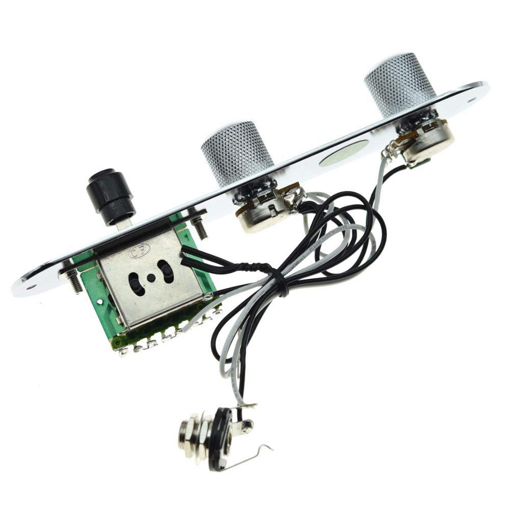 Dopro - Placa de control precableada de 3 vías con arnés de cableado para guitarras Fender Tele/Telecaster cromado