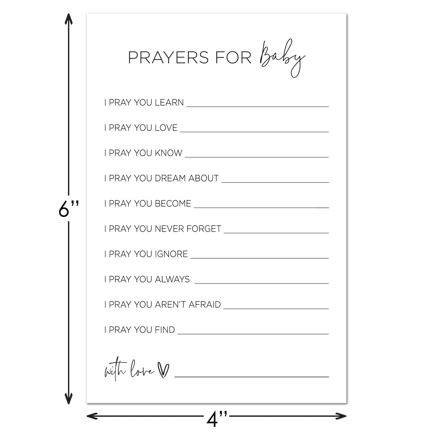 InvitationHouse 48 tarjetas de oración para bebé (minimalista)