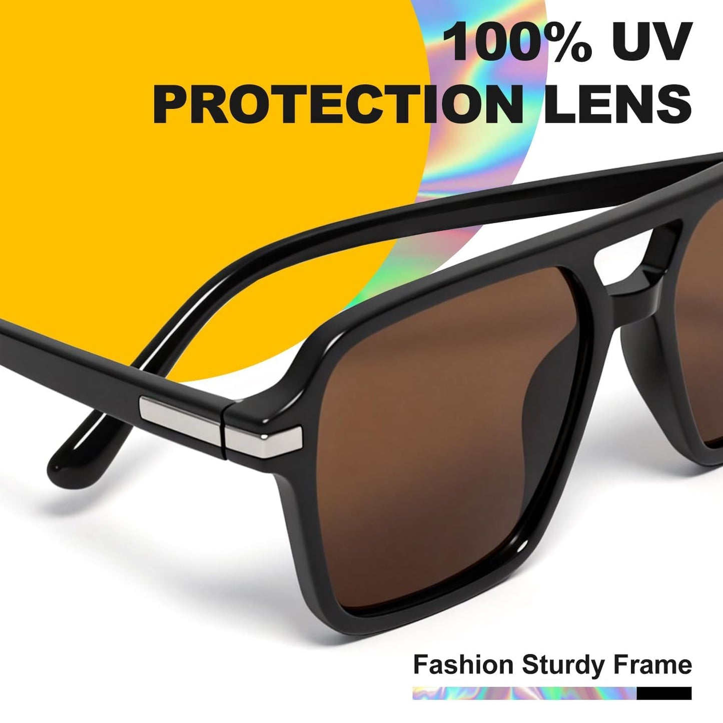 VISOONE Paquete de 2 gafas de sol retro para hombre y mujer, montura negra de carey, lentes grises Regan