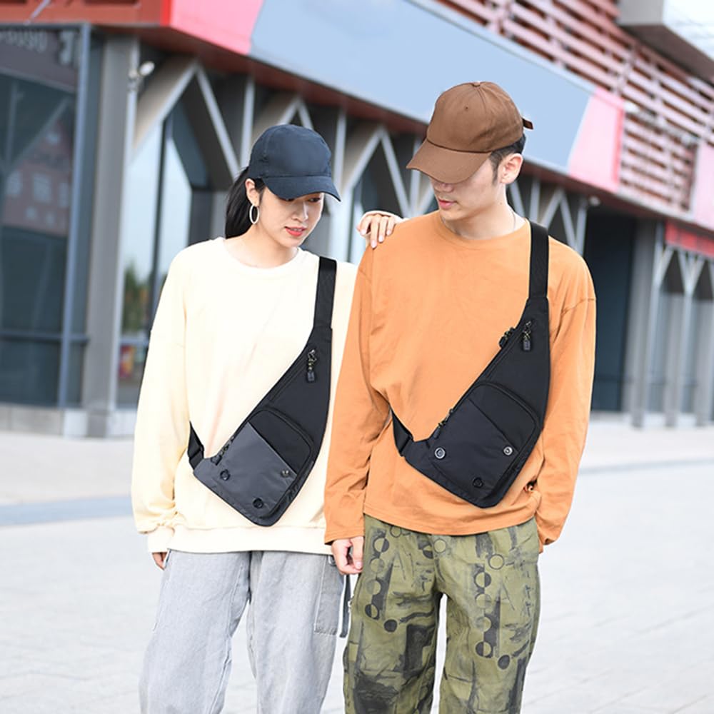 FENTERXY Bolso bandolera para hombre y mujer, bandolera Litweit, mochila bandolera, bolso de pecho para ciclismo, sismo