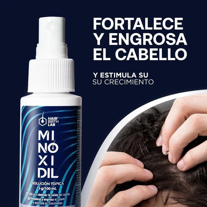Minoxidil 5% 60 ml Hair Birth Lab Pack de 4