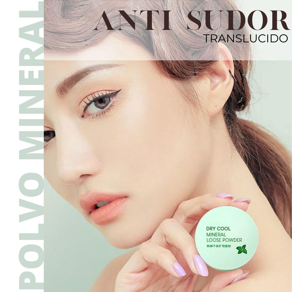 UNIVERSOENLÍNEA.COM | Polvo Mineral Suelto No-Sebum Control de Aceite con Extracto de Menta + Esponja Puff de Regalo | Fijador Ligero, Acabado Mate y Natural