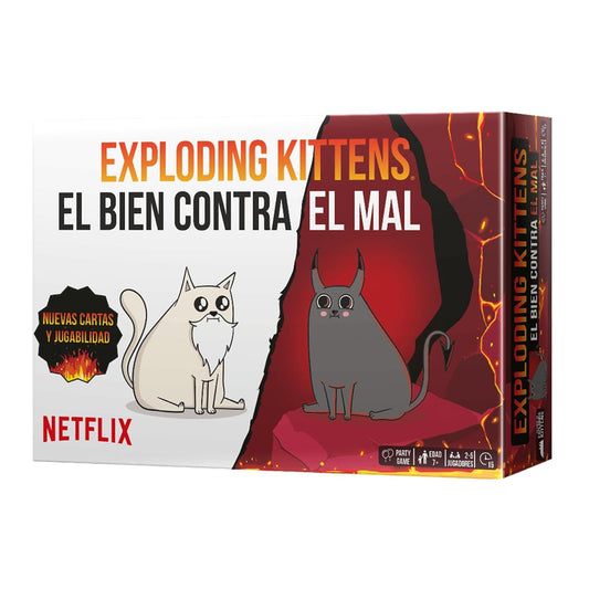 Exploding Kittens Bien Vs Mal - Gatos Explosivos en español/Edad Recomendada 7+/ Regalo para niños/para Todas Las Edades/Juego de Estrategia/Juego Tipo Party y Familiar