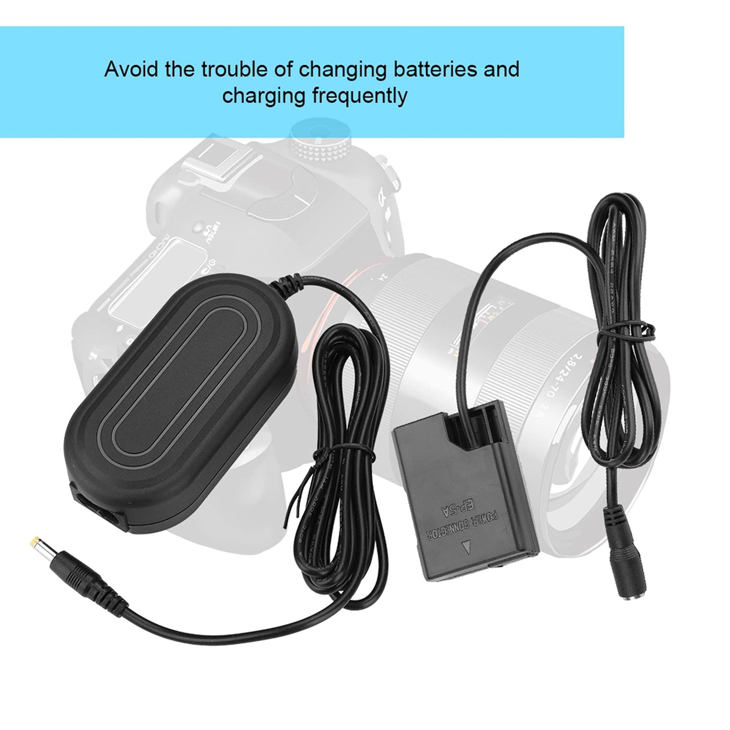 Pomya Banco de alimentación de la cámara para Nikon, EP-5A Adaptador de alimentación de CA Cargador de Acoplamiento de CC Sustituir por EN-EL14 para Nikon D5600 D5500 DC5300(Nosotros)