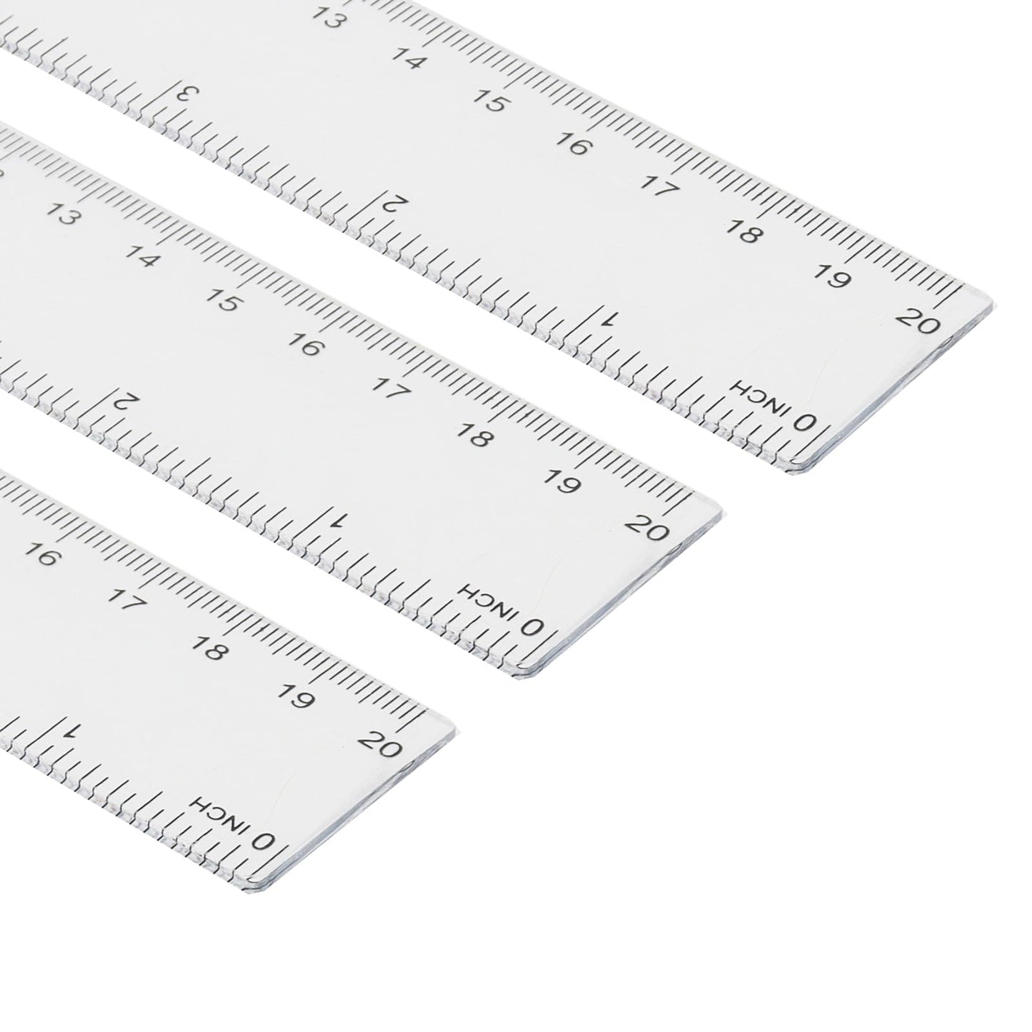 LEXININ 100 reglas de plástico transparente de 8 pulgadas, regla recta de plástico de 20 cm para diseñador, ingeniero
