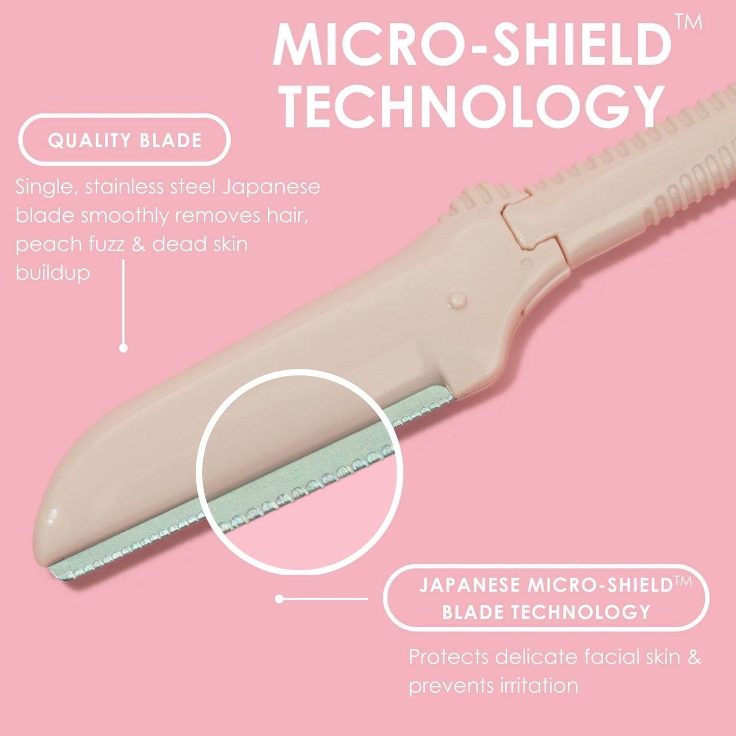 Maquinillas de Afeitar Faciales JAPONESQUE Rosadas para Exfoliación y Depilación Fina