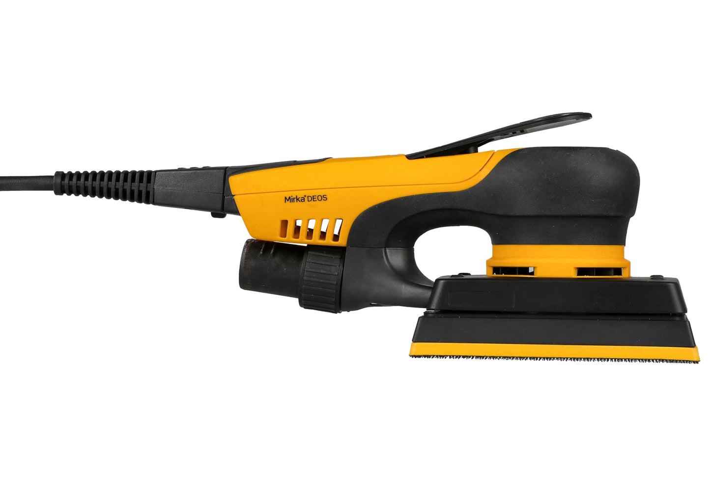Lijadora Orbital Eléctrica Mirka Amarillo Negro 3 x 5 Pulgadas Sin Polvo
