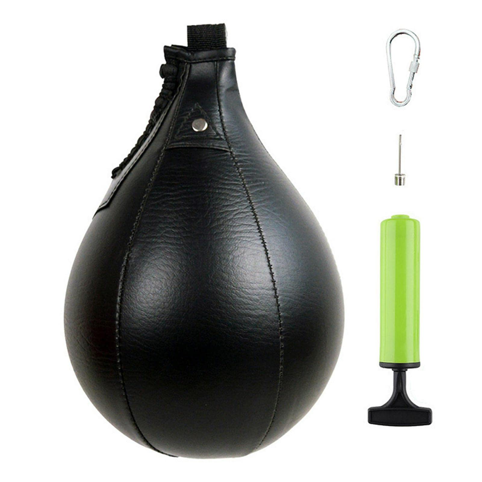 Saco De Boxeo Speedball Portátil De Cuero Sintético Negro para Gimnasio En Casa