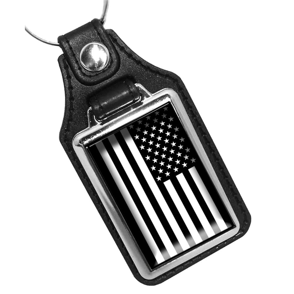 Brotherhood Subdued Black and White American Flag Keychain Key Holder Key Ring For Men Heavy Duty Car Keyring For Men and Women