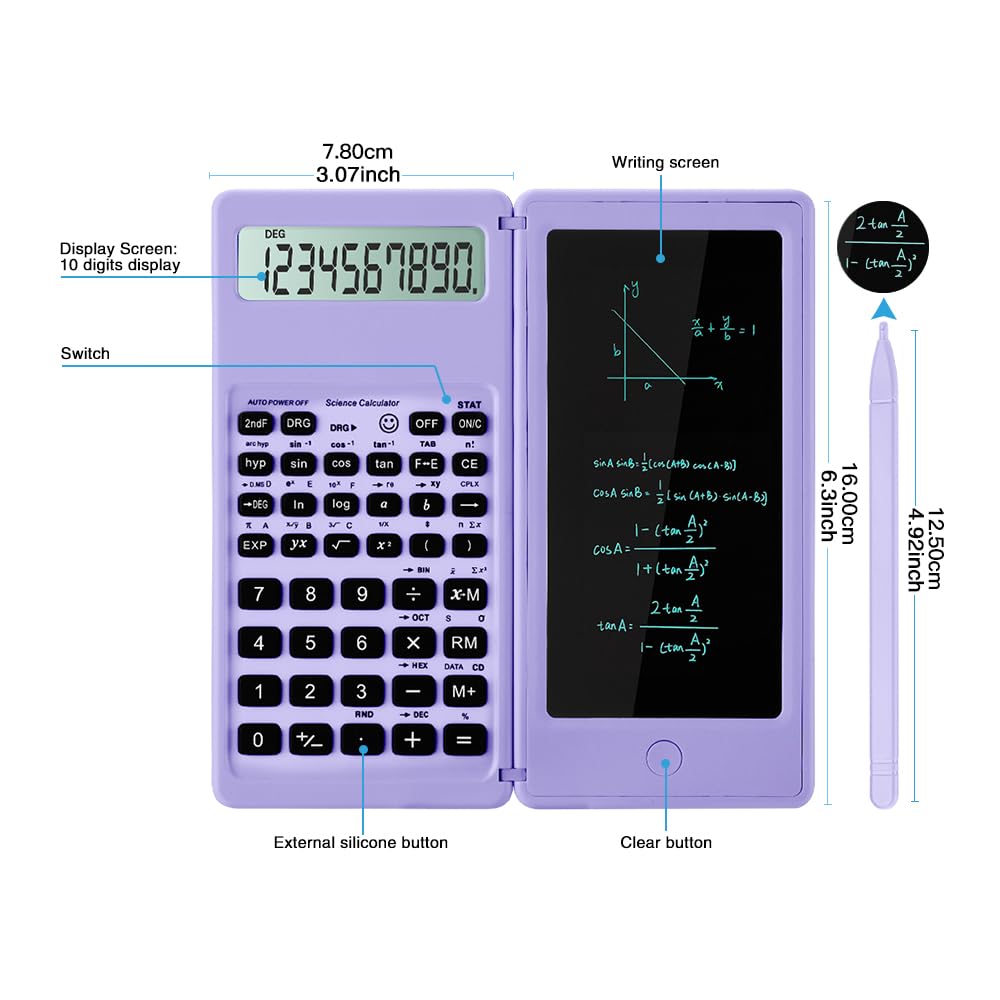Calculadora Científica iPepul Pantalla Grande con Bloc de Notas para Estudiantes