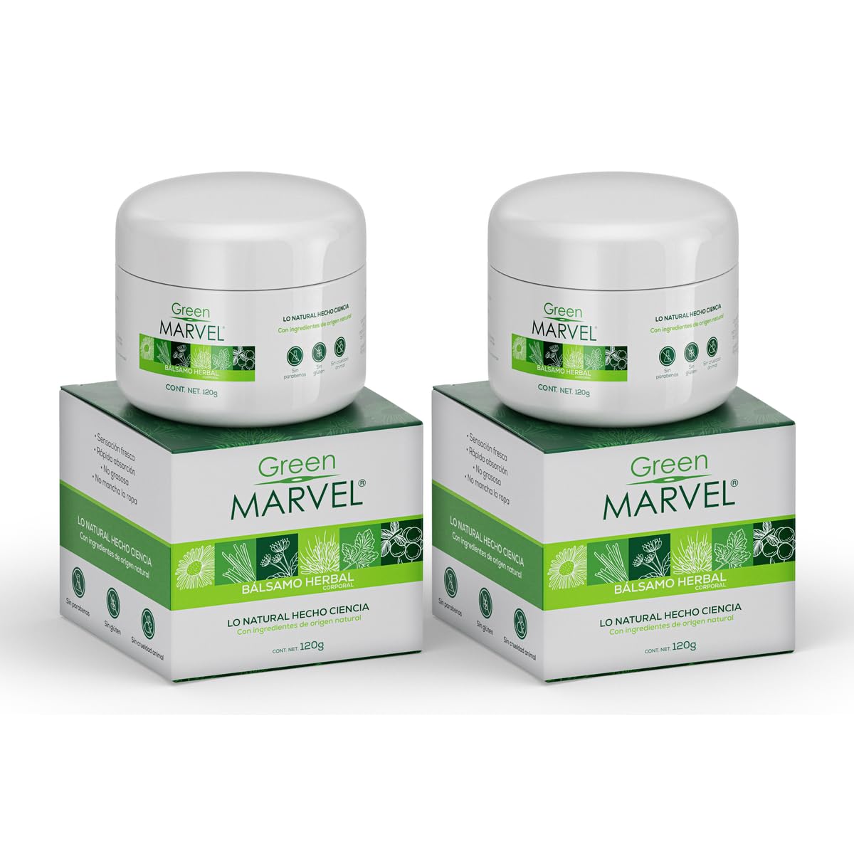Green Marvel Bálsamo Herbal Corporal Natural de 120 gramos.