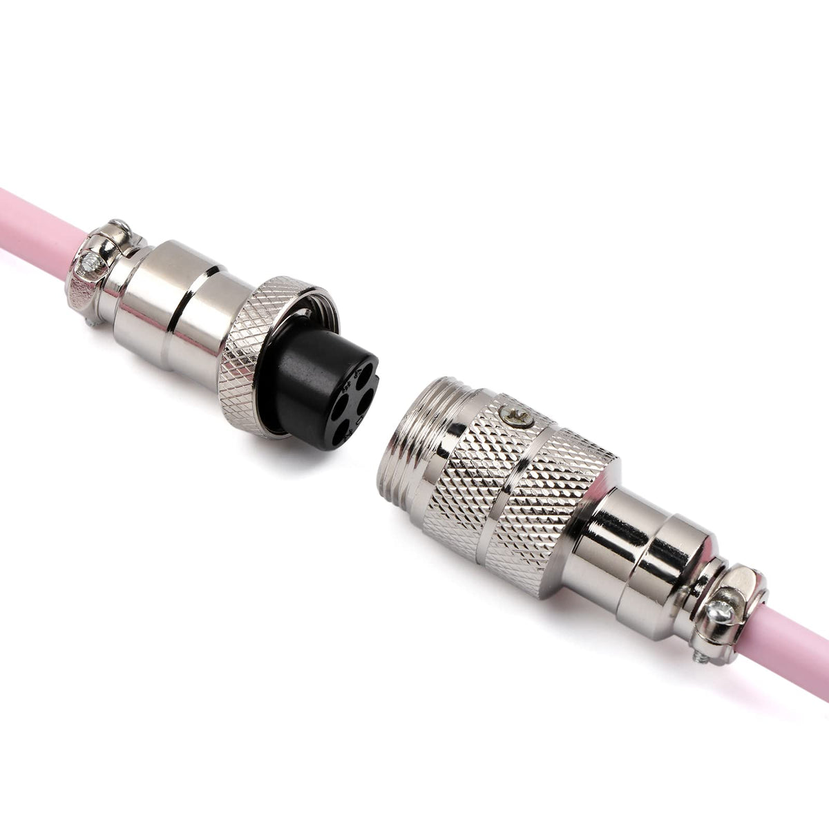 Cable Mecánico EPOMAKER Rosa Puff USB en Espiral Tipo C Desmontable para Teclado de Juegos