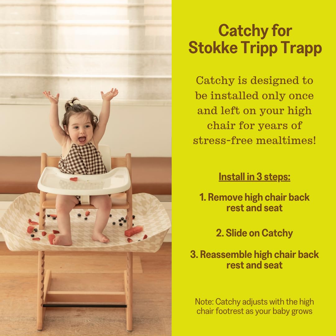 CATCHY - Colector de alimentos - Compatible con Stokke Tripp Trapp silla alta + otras 11 sillas altas - Trona alta se vende por separado - Alimentos para bebés y niños pequeños y atrapador de desorden