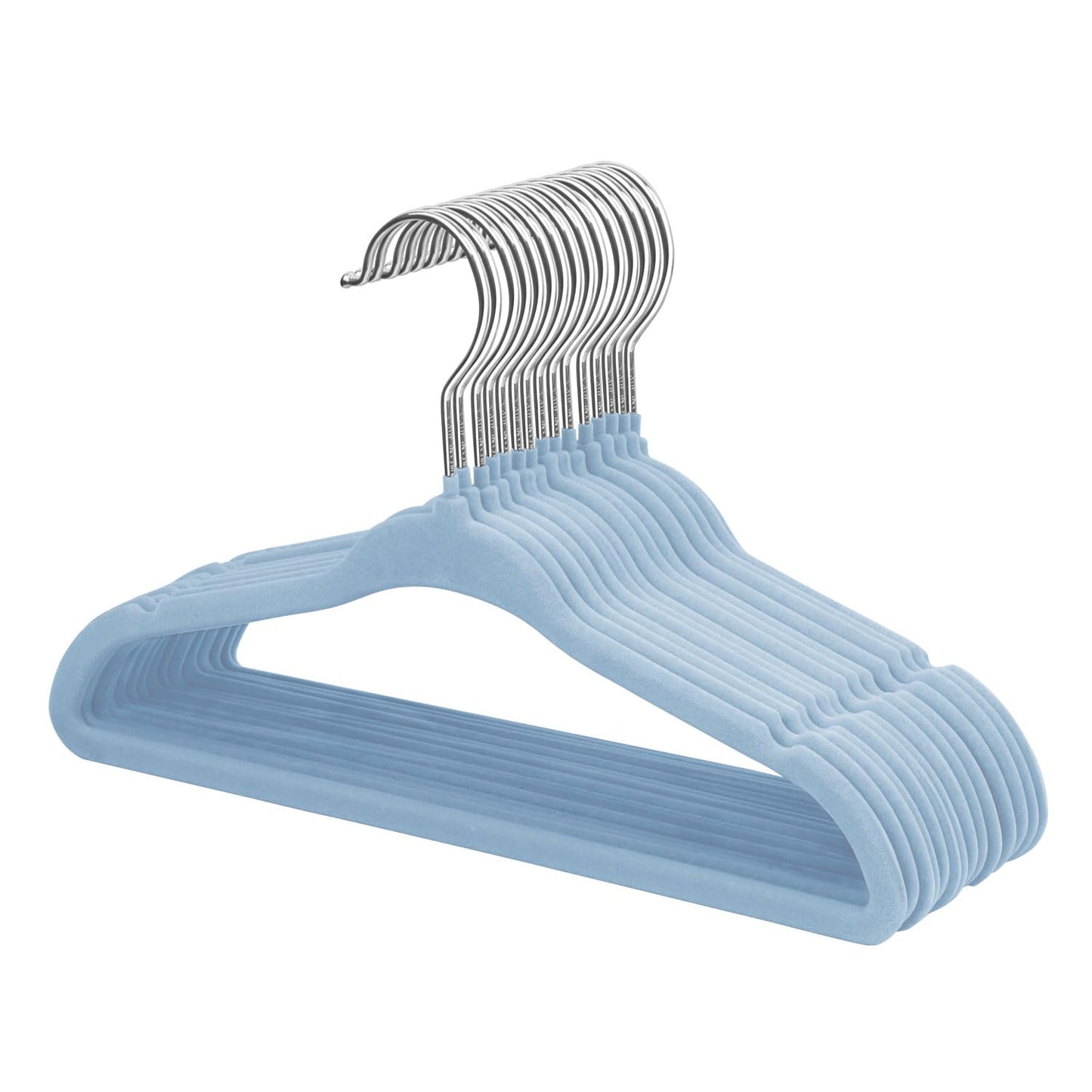 ManGotree Perchas de Terciopelo para Bebés de 28 cm Paquete de 15 Azul