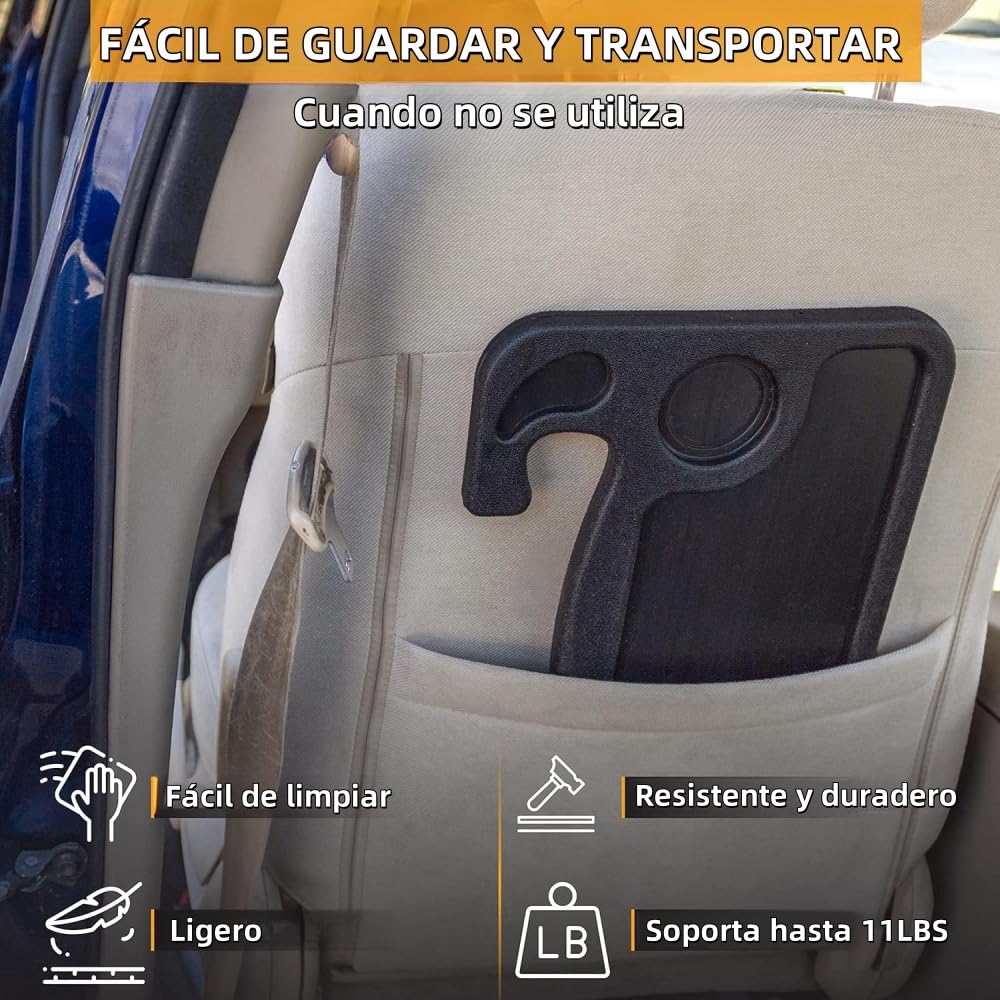 Juzanl Bandeja para Volante de Coche, Multifunciona con Portavasos (Negro)