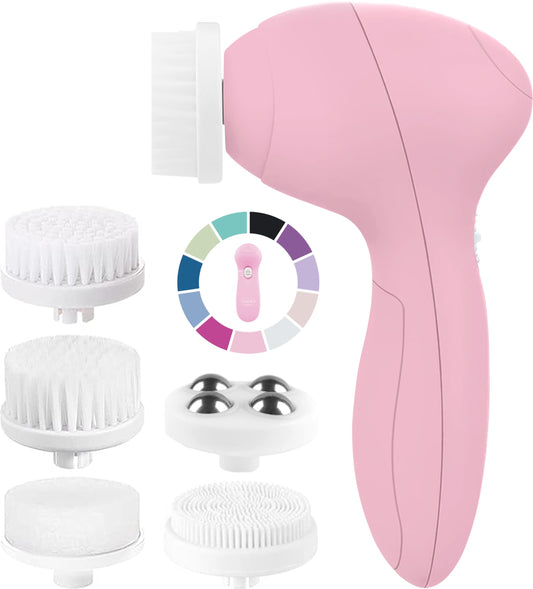 Cepillo Limpiador Facial Eléctrico VISOFO Rose Quartz con Herramienta Giratoria para Mujeres y Chicas
