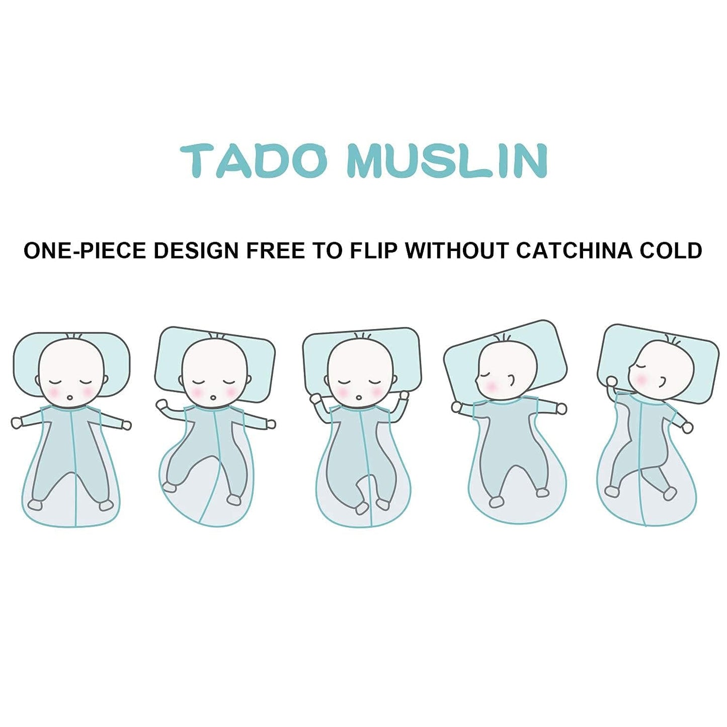 TADO MUSLIN - Saco de dormir para bebé de 12 a 24 m, manta de bebé 100% algodón orgánico, saco de dormir para niños pequeños, cierre de 2 vías, suave, grande, 4 capas, muselina 1-2 T, rinoceronte