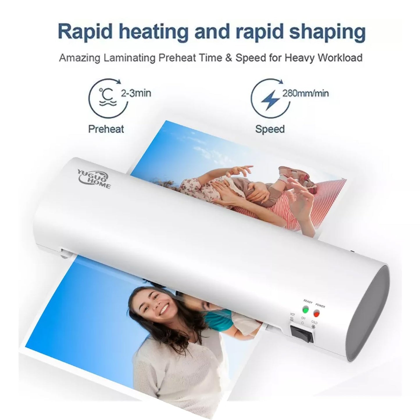 Laminadora Enmicadora Térmica de Temperatura Constante,A4 Máquina Laminadora+Cortador de Papel+300 Hojas Laminadoras,5 en 1 Laminador Térmico con Recortadora de Papel y Redondeadora de Esquinas