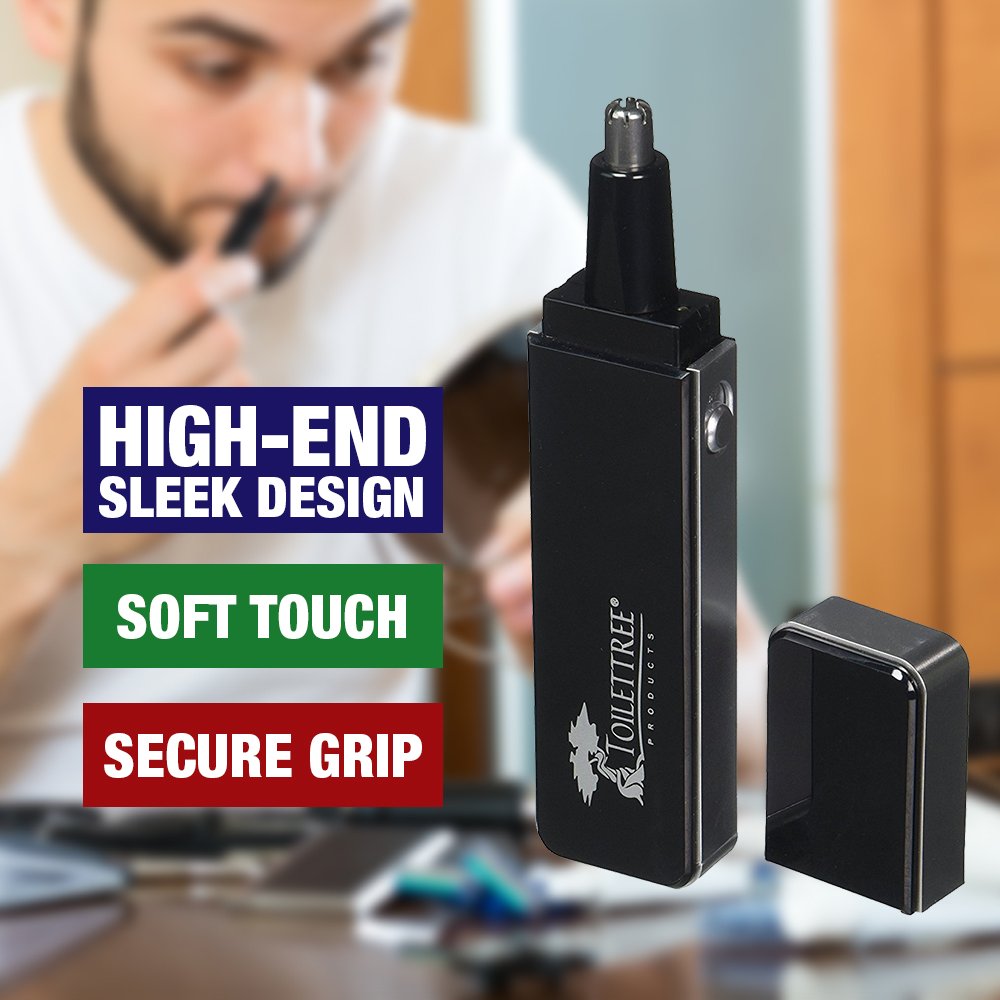 ToiletTree Products TTP-TRIM-4 Sleek Design Nose Hair Trimmer with Precision Cutting Tip, 0.32 Ounce