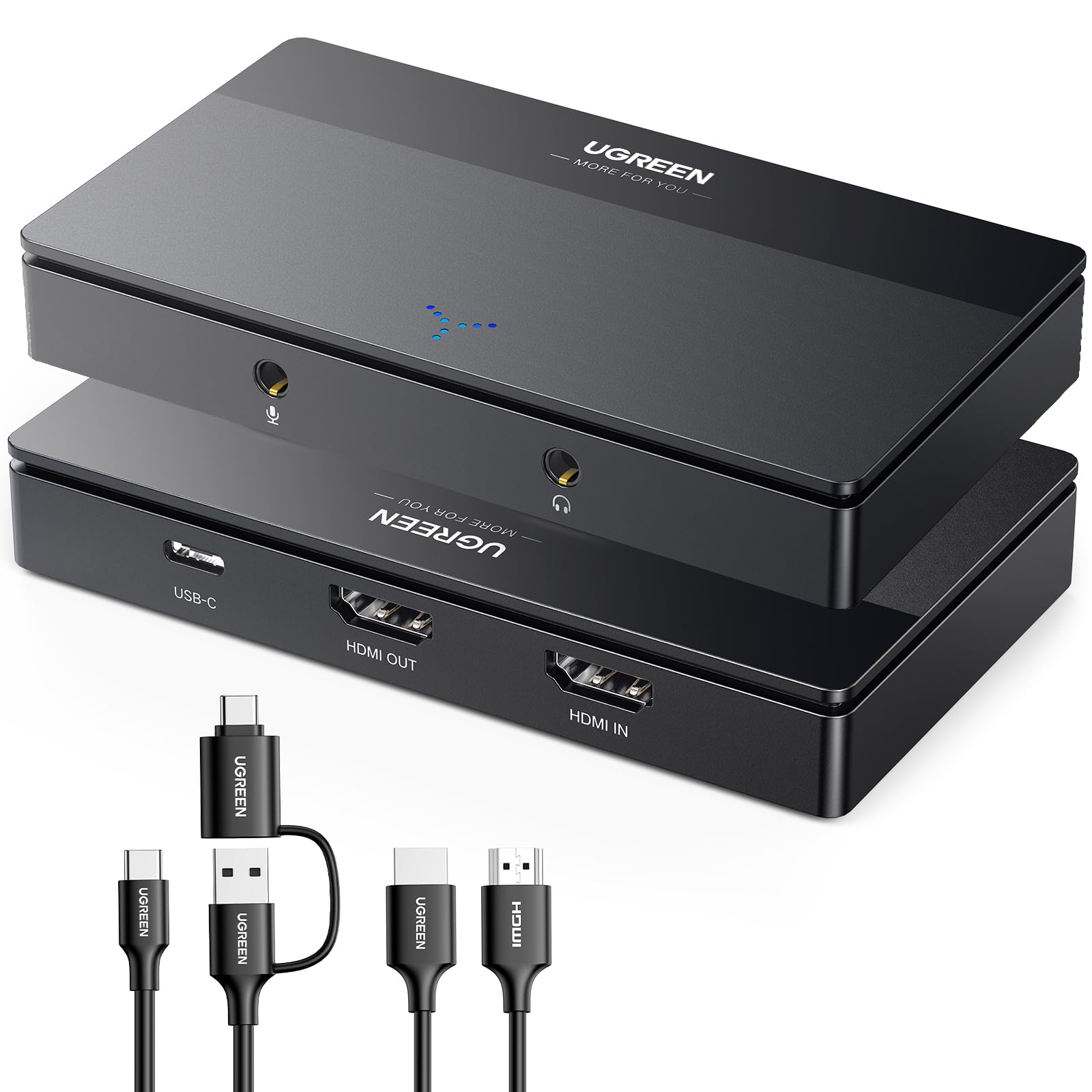 UGREEN Tarjeta de Captura de vídeo HDMI 4K, Full HD 1080P 60FPS USB/Type-C 3.0 Dispositivo para Streaming, Juegos y conferencias Compatible con Switch 2, PS4/5, PC, Mac, Xbox