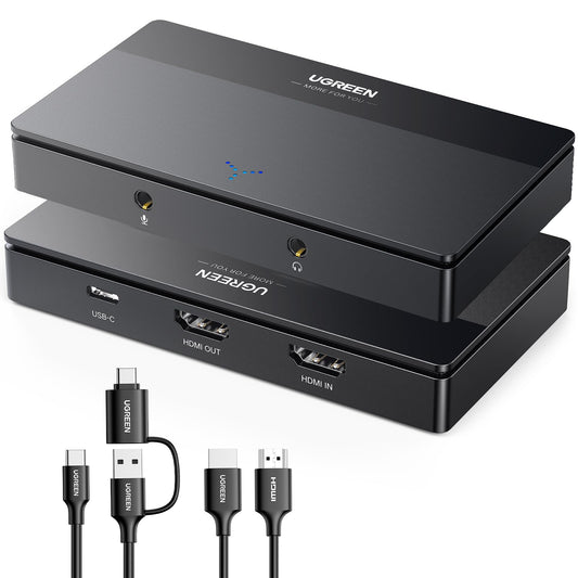 UGREEN Tarjeta de Captura de vídeo HDMI 4K, Full HD 1080P 60FPS USB/Type-C 3.0 Dispositivo para Streaming, Juegos y conferencias Compatible con Switch 2, PS4/5, PC, Mac, Xbox