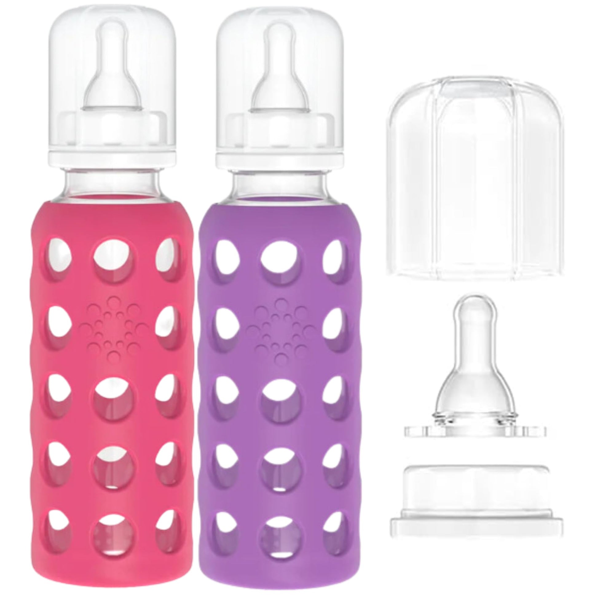 Lifefactory Baby Bundle - Bottle Set - Raspberry/Royal Purple - 9 oz - 2 pk