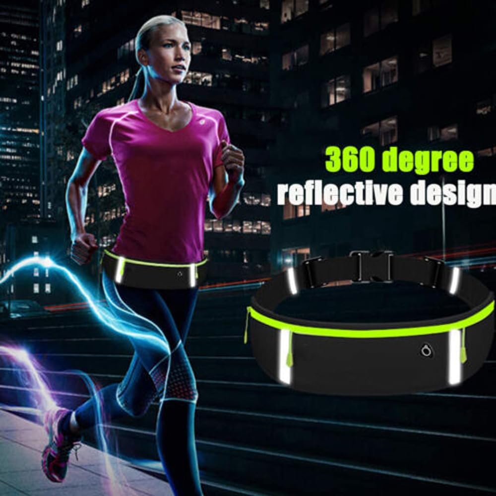 Riñonera SagaSave Negra Impermeable con Conector para Auriculares para Hombre y Mujer