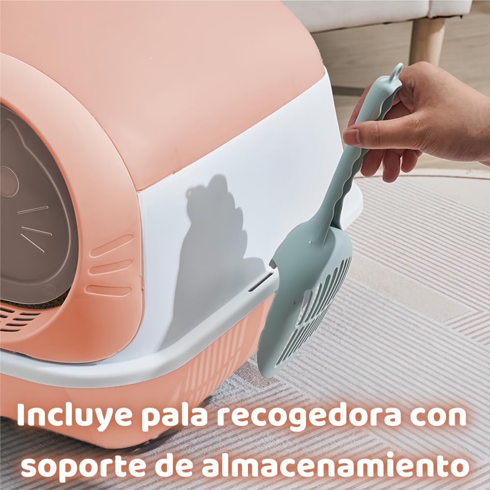 Caja de Arena con Capucha BAIWOLF Rosa Antisalpicaduras para Gatitos