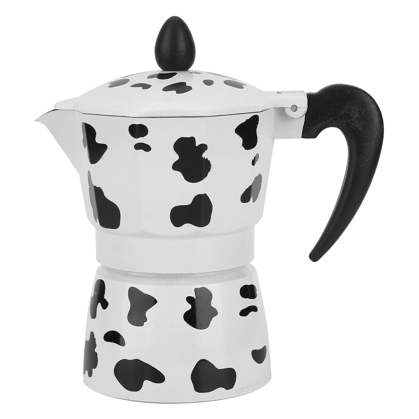 Cafetera de Aluminio, Cafetera, Col Rafe de Vaca Lechera, Cafetera Segura y Cómoda de Usar para Cafetería Casera (3 Tazas de Vaca (3 tazas de color vaca 150ML)