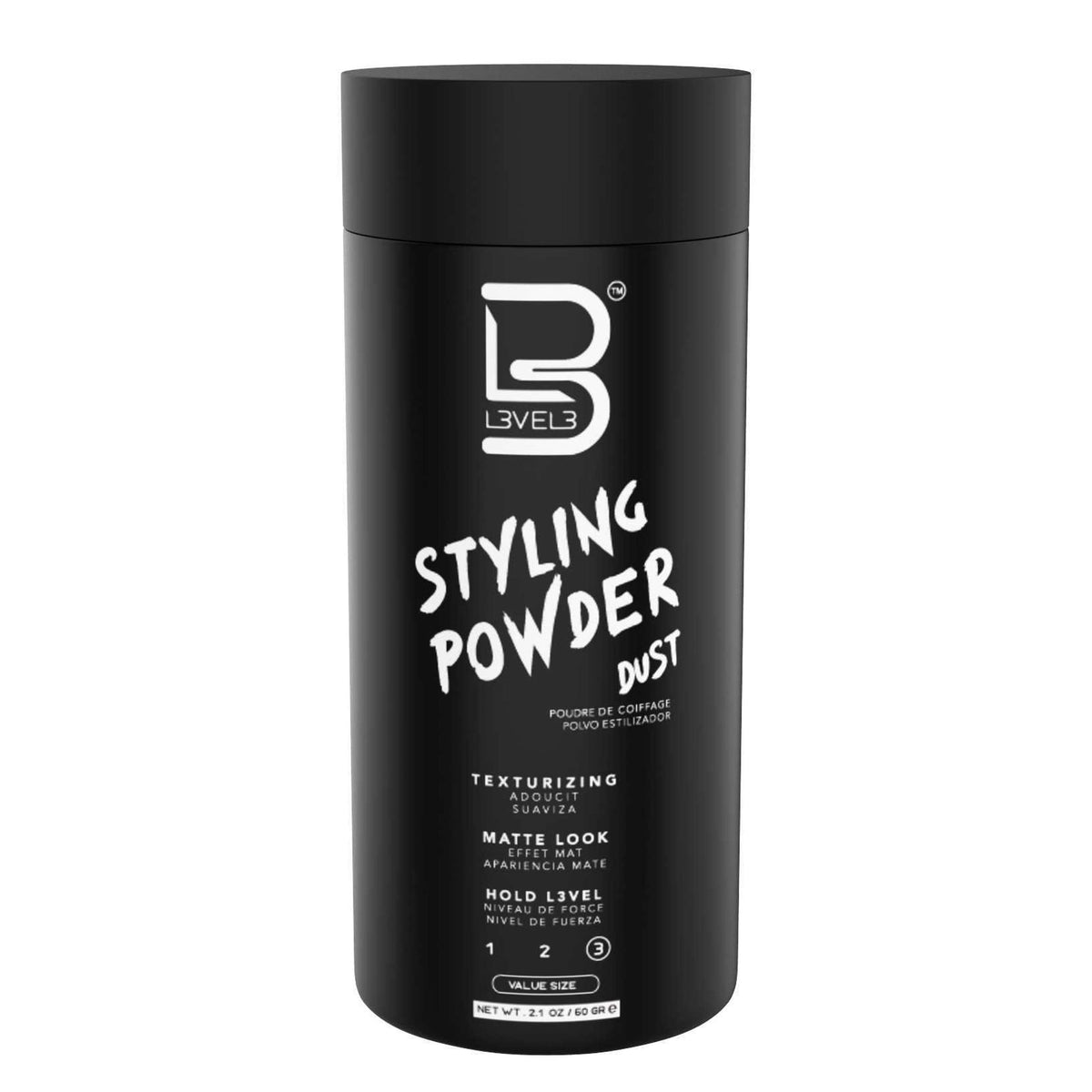 L3 - Polvo de peinado de nivel 3, polvo de aspecto natural para hombre, fácil de aplicar sin aceite ni residuos grasos