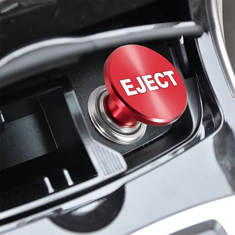 Encendedor de cigarrillos de coche con botones de repuesto para el pánico y antiincendio, 12 V, fuente de alimentación, se adapta a la mayoría de vehículos de automóviles (MISIL de fuego rojo)