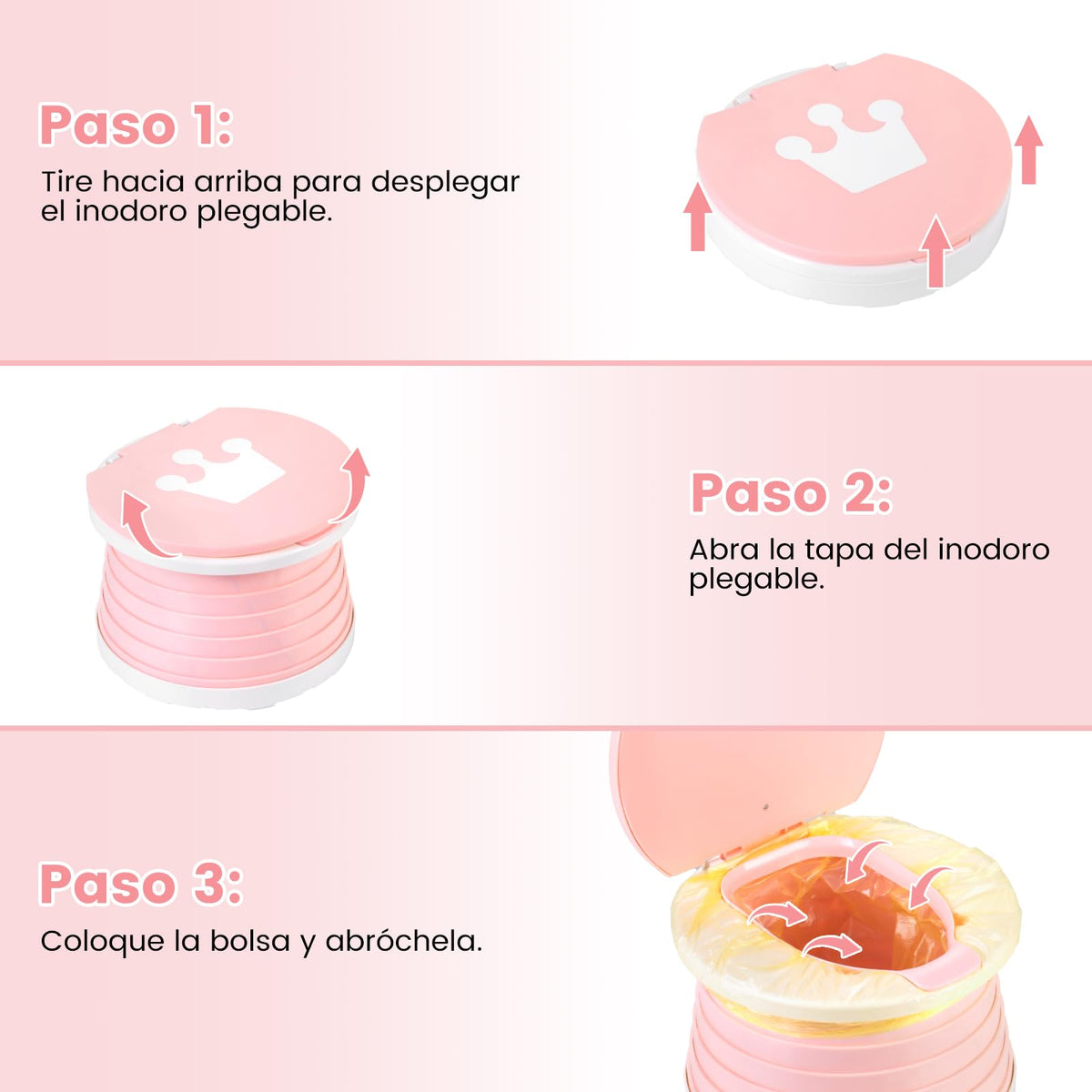 Orinal de Viaje Portatil para Ninos, Asiento Entrenador Bano para Ninos, orinal Plegable para Ninas con 60 Bolsa deAlmacenamiento, Portatil comoda de Emergencia para Viajes, Camping, InterioryExterior