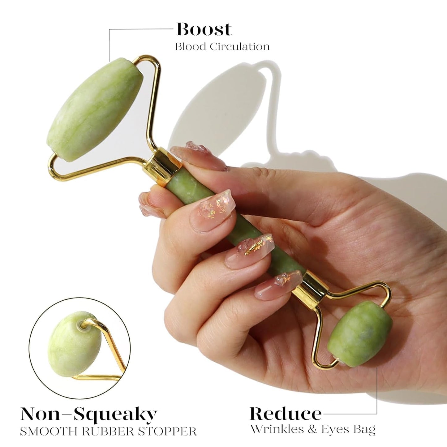 Gua Sha & Jade Roller Set Facial Beauty Tools, BAIMEI Face Roller and Guasha Facial Tool for Face, Neck and Eye Treatment Facial Roller for Skin Care Routine